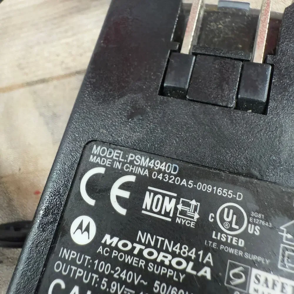 Motorola Power Cord Plug Model PSM4940D 100-240V 50/60Hz